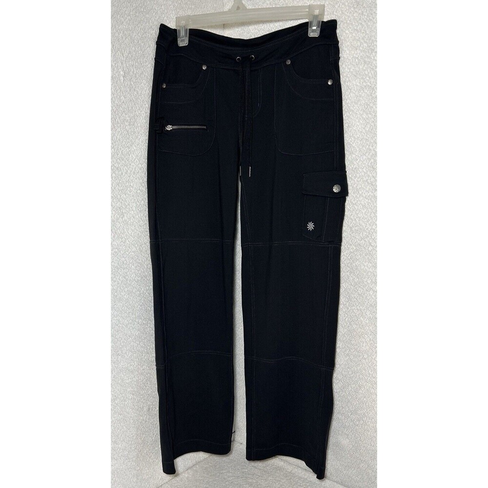Athleta Womens Sz S Black Bettona Boyfriend Cargo Pants 61713 Goth Boho Stretchy
